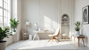 Italian White Futurism Wood Home Office