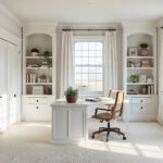 American White Tudor Wood Home Office