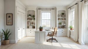 American Tudor Wood Home Office Medium in size