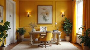 French Baroque Stone Home Office Medium in size