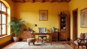 Spanish Colonial Wood Home Office Medium in size