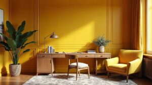 Italian Yellow Futurism Wood Home Office