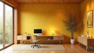 Japanese Modern Bamboo Home Office Medium in size