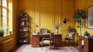 American Tudor Wood Home Office Medium in size